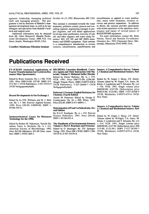 Publications received