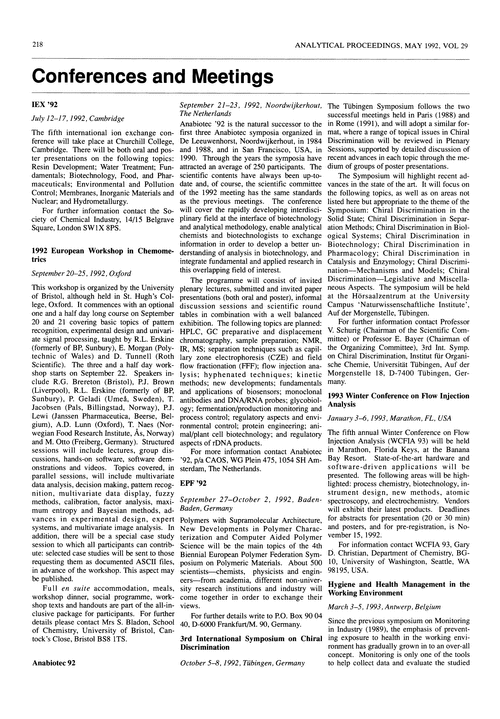 Conferences and meetings