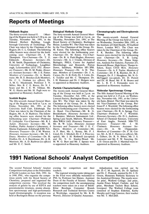 1991 National Schools' Analyst Competition