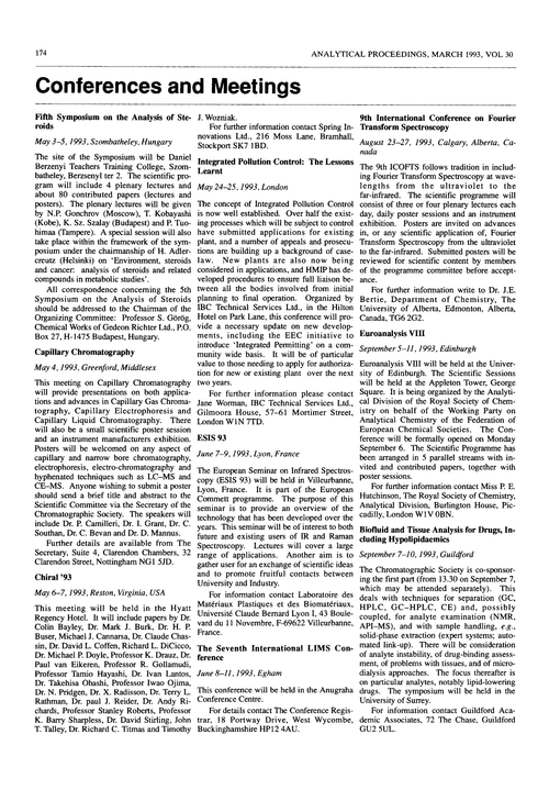 Conferences and meetings