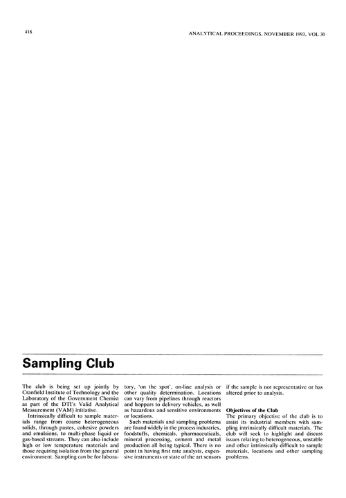 Sampling club
