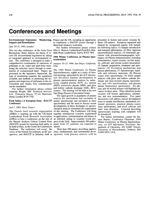 Conferences and Meetings