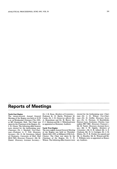 Reports of meetings