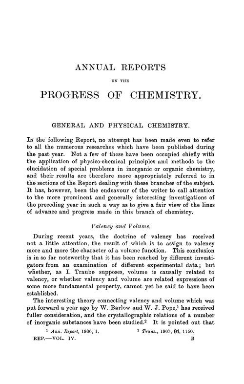 General and physical chemistry