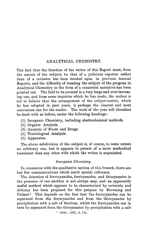 Analytical chemistry