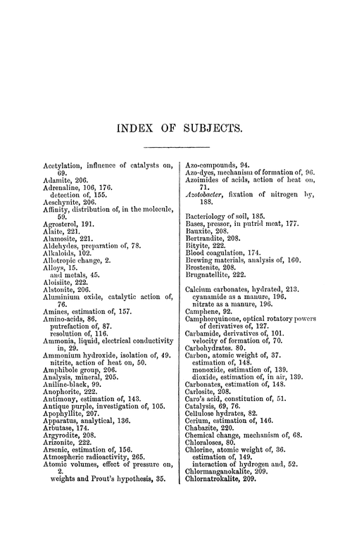 Index of subjects