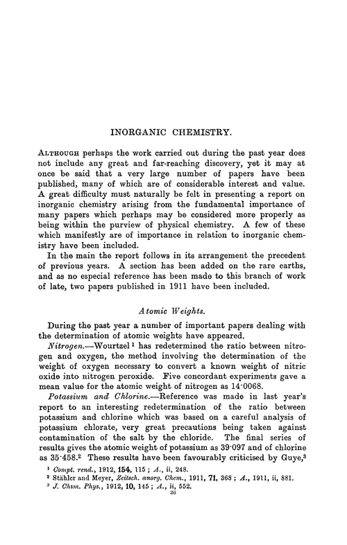 Inorganic chemistry