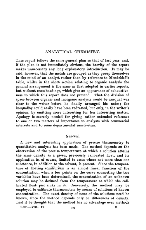 Analytical chemistry