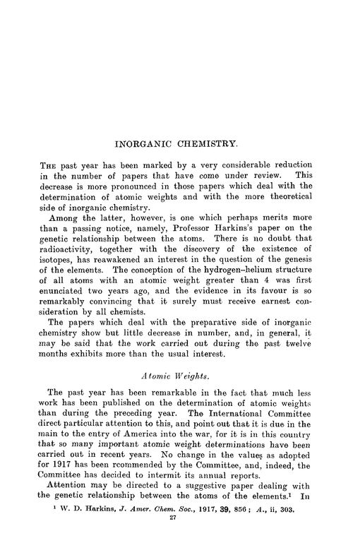 Inorganic chemistry