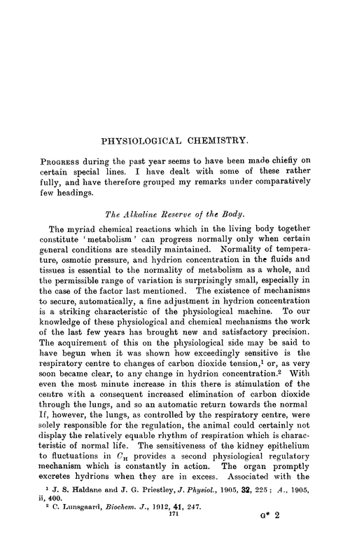Physiological chemistry