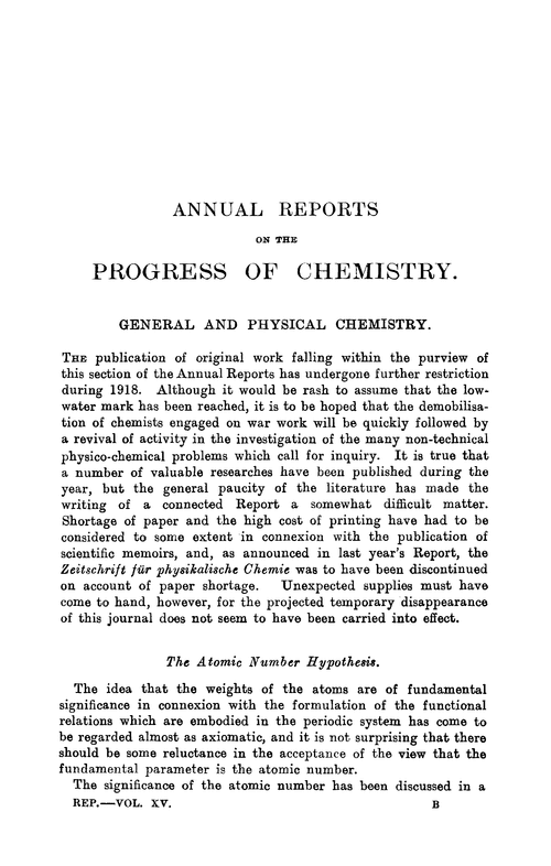 General and physical chemistry