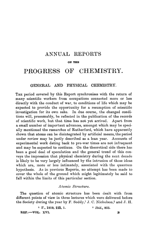General and physical chemistry