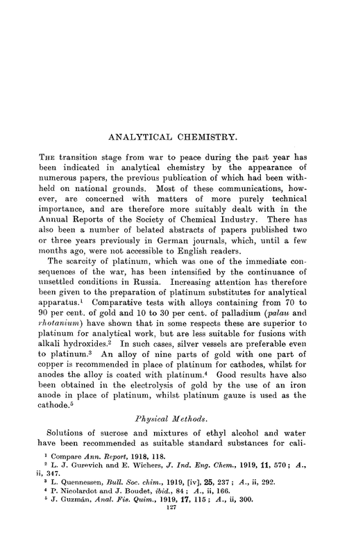 Analytical chemistry