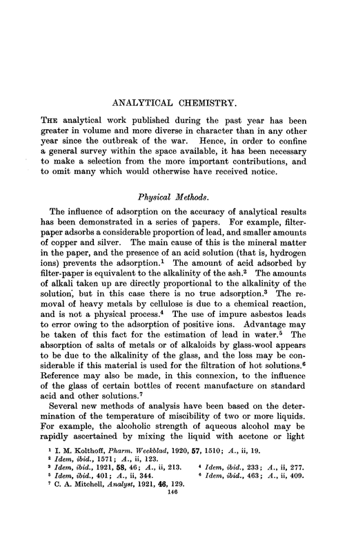 Analytical chemistry