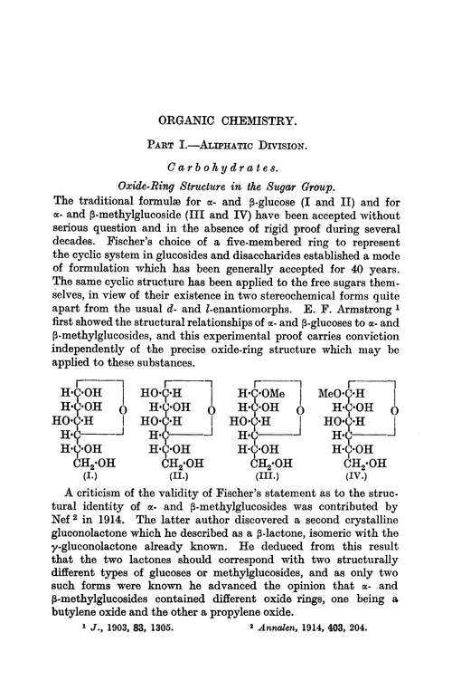 Organic chemistry