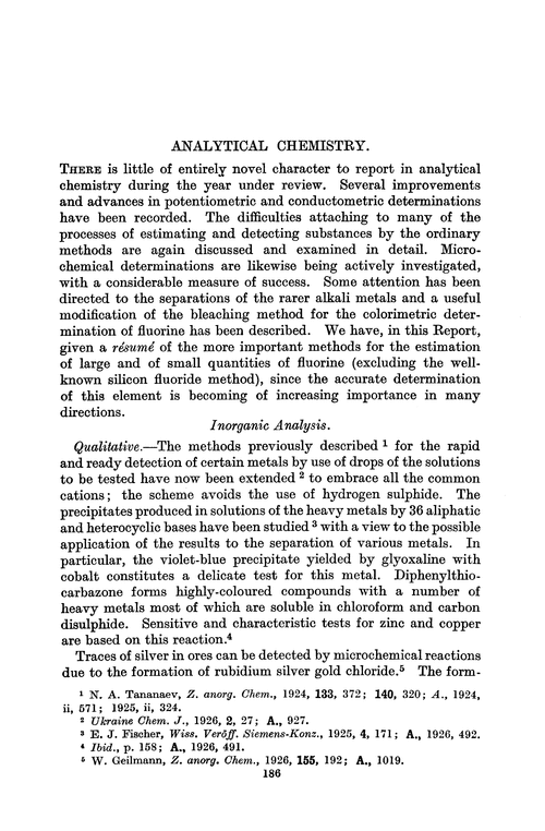 Analytical chemistry