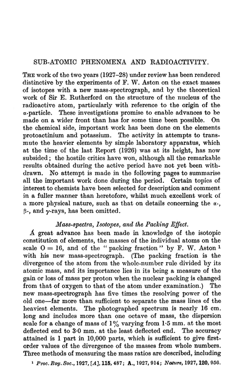 Sub-atomic phenomena and radioactivity