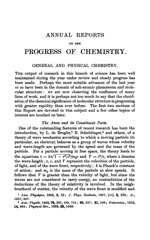 General and physical chemistry