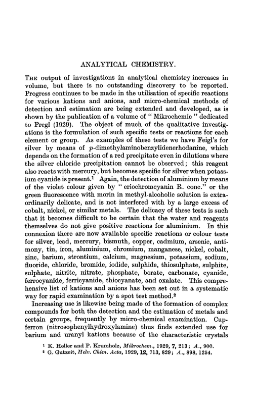 Analytical chemistry