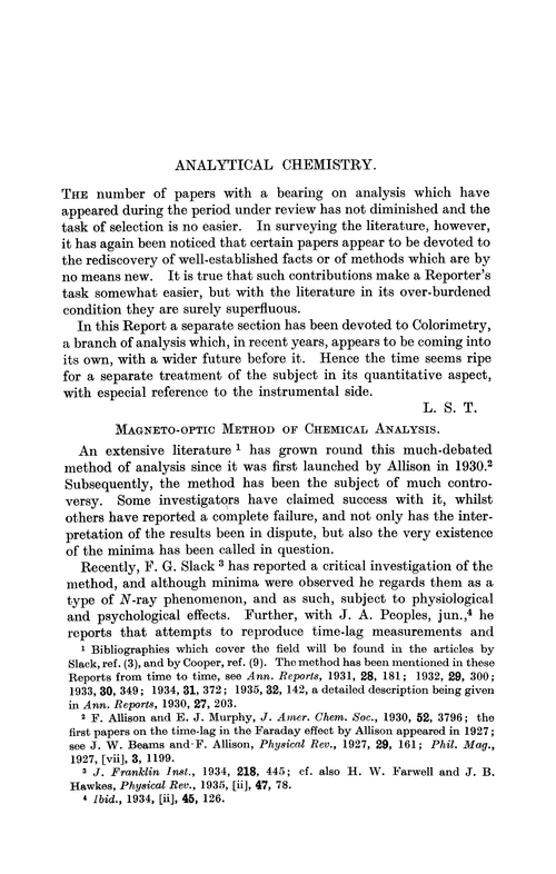 Analytical chemistry