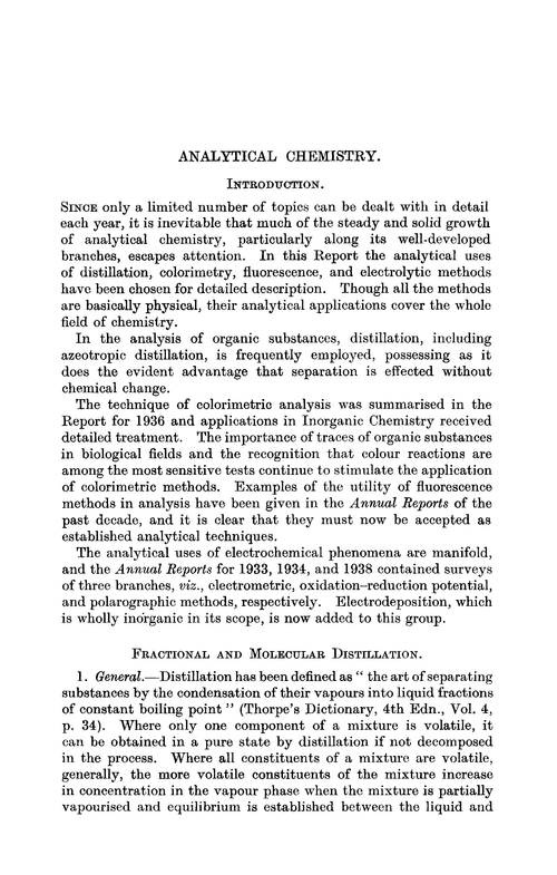 Analytical chemistry