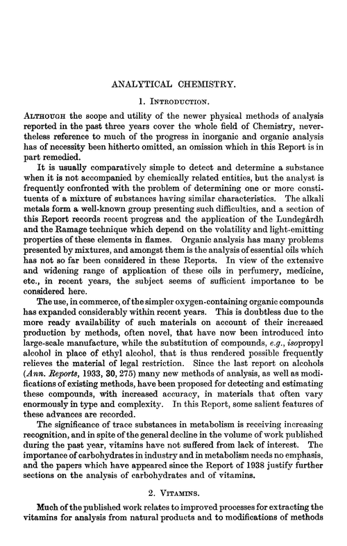 Analytical chemistry