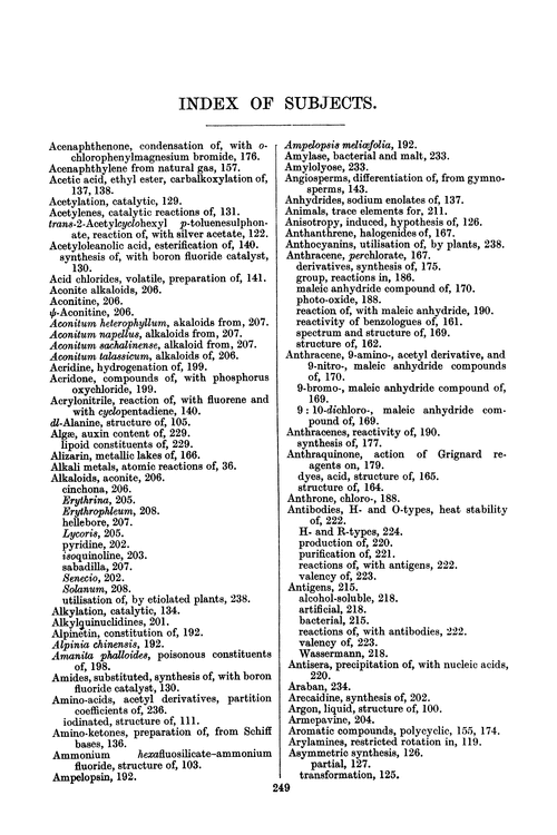 Index of subjects