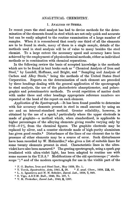 Analytical chemistry
