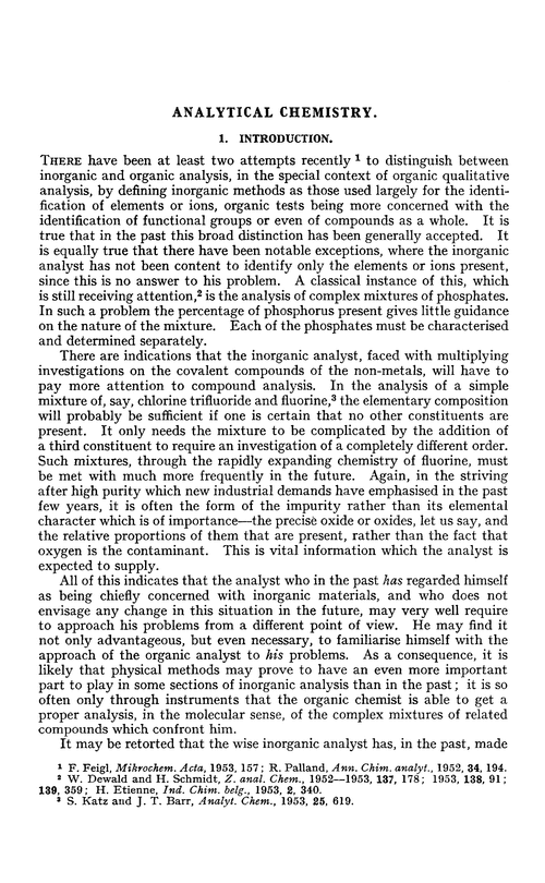 Analytical chemistry