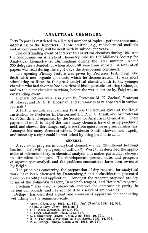 Analytical chemistry