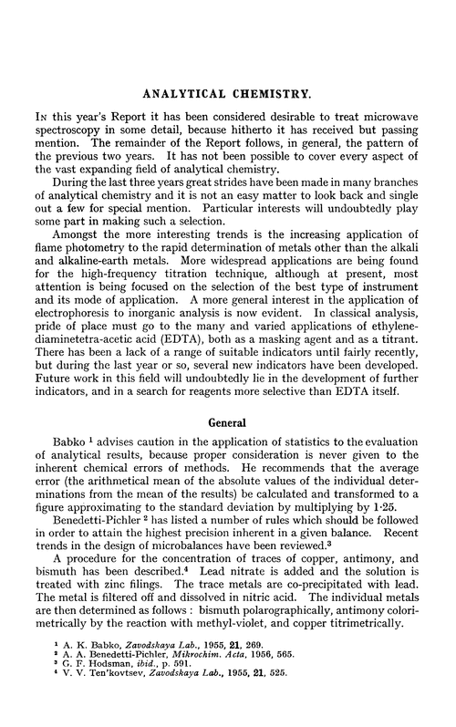 Analytical chemistry