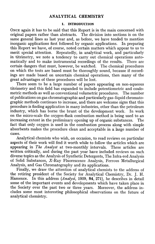 Analytical chemistry