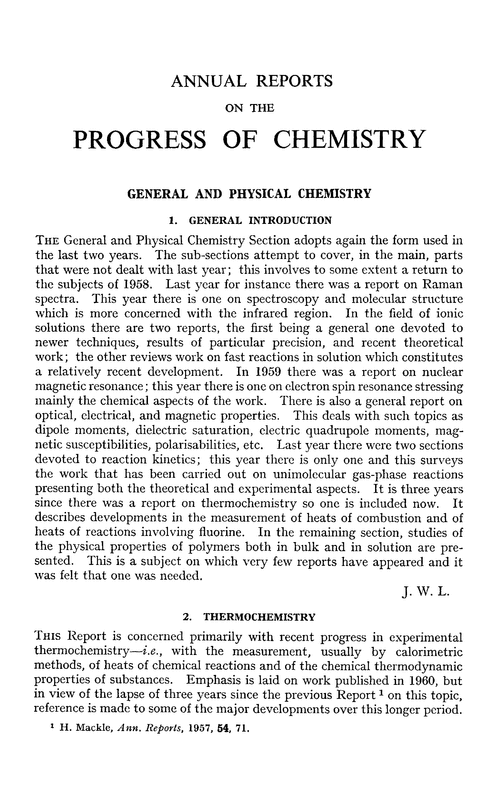 General and physical chemistry