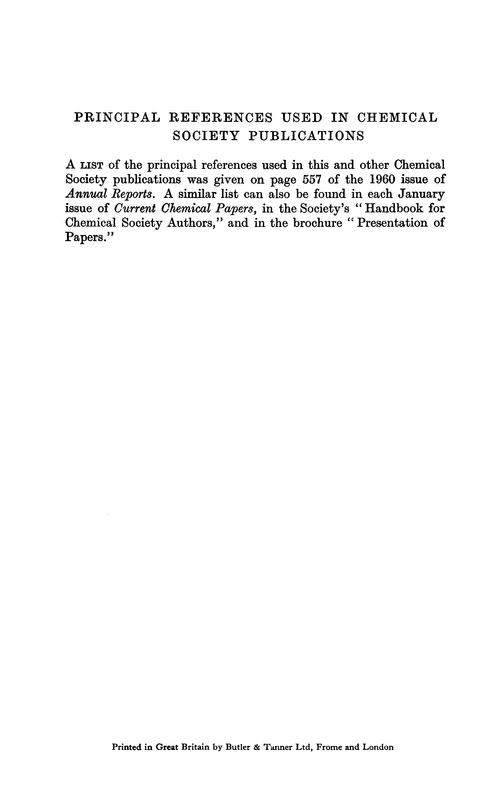 Principal references used in Chemical Society Publications