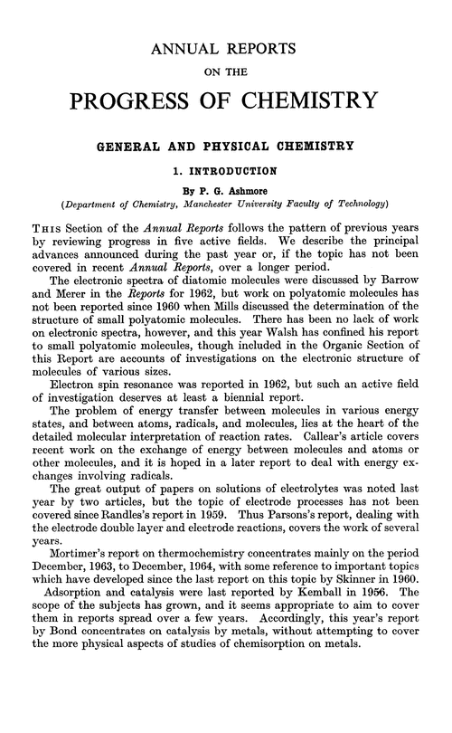General and physical chemistry