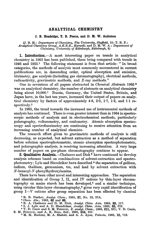 Analytical chemistry