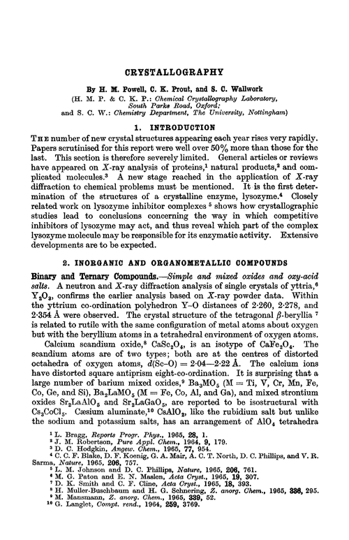 Crystallography