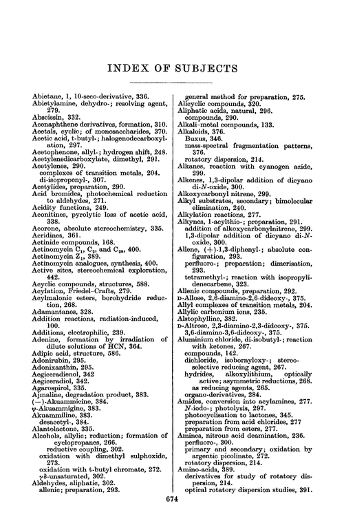 Index of subjects