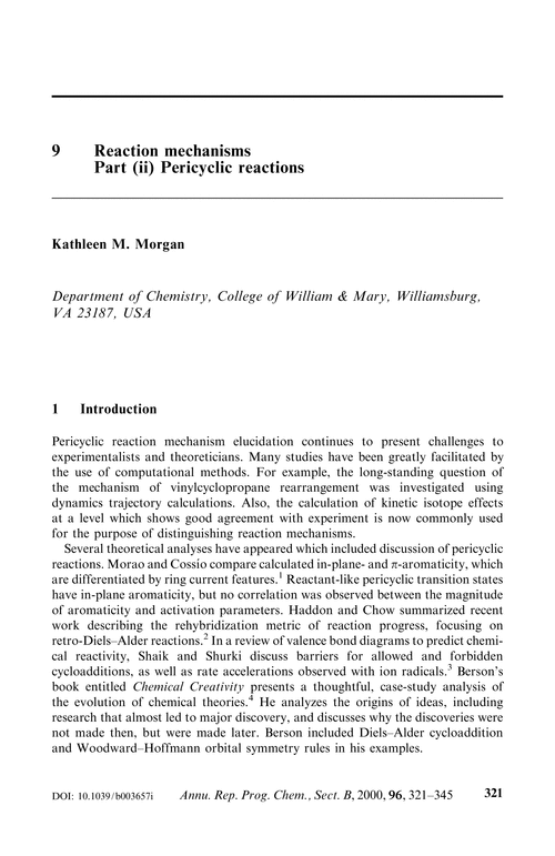 9 Reaction mechanisms. Part (ii) Pericyclic reactions