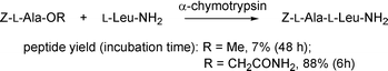 Graphical abstract: Broadening of the substrate tolerance of α-chymotrypsin by using the carbamoylmethyl ester as an acyl donor in kinetically controlled peptide synthesis