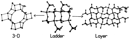 Graphical abstract: Transformations of the low-dimensional zinc phosphates to complex open-framework structures. Part 2:one-dimensional ladder to two- and three-dimensional structures