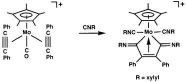 Graphical abstract: Molybdenum-based alkyne–isocyanide coupling reactions: synthesis of a reactive diiminometallacyclopentene complex