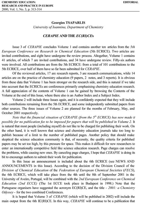 CERAPIE AND THE EC(RI)CEs