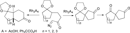 Graphical abstract: Rhodium(II)-carbenoid C–H insertion reactions in the synthesis of α,β′-dioxospirane systems
