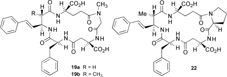 Graphical abstract: Serine–threonine protein phosphatase inhibitors derived from nodularin: role of the 2-methyl and 3-diene groups in the Adda residue and the effect of macrocyclic conformational restraint