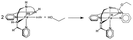 Graphical abstract: Novel iron(ii) complexes with hexadentate nitrogen ligands obtained via intramolecular redox reactions