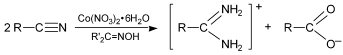 Graphical abstract: Conversion of alkanenitriles to amidines and carboxylic acids mediated by a cobalt(II)–ketoxime system [ ]