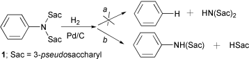 Graphical abstract: Metal-assisted reactions. Part 29.1 Structure and hydrogenolysis of C–N bonds in derivatives of aromatic amines. Bond length and electronegativity changes from X-ray crystallographic data