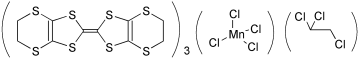 Graphical abstract: β″-(ET)3(MnCl4)(1,1,2-C2H3Cl3)  (ET = bis(ethylenedithio)tetrathiafulvalene); a pressure-sensitive new molecular conductor with localized spins