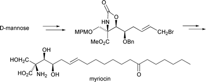 Graphical abstract: Stereoselective total synthesis of (+)-myriocin from d-mannose